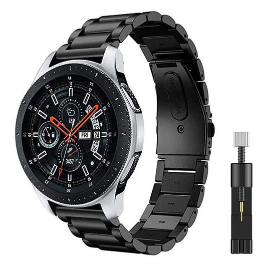 black motorola moto 360 steel strap premium look
