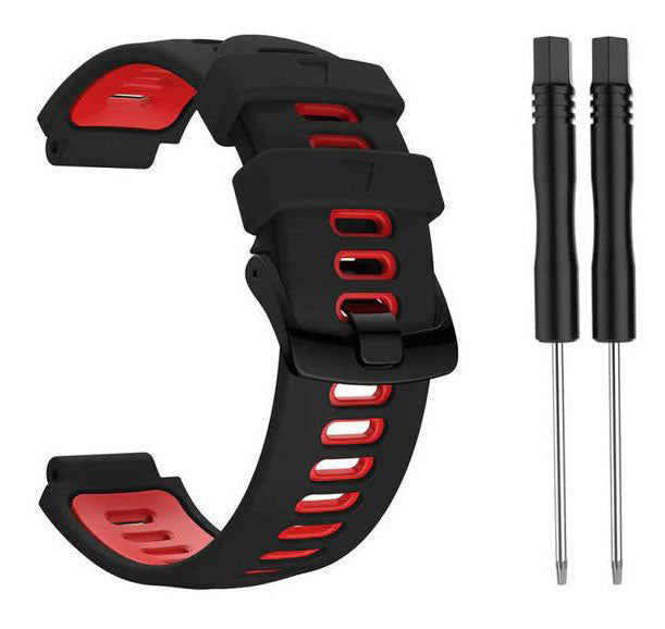 Strap For Garmin Forerunner 235 Two Tone in black red