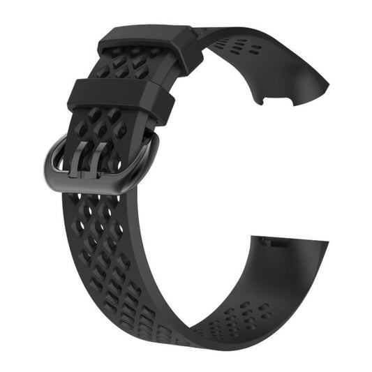 Breathable Fitbit Charge 3 Strap in Silicone in black