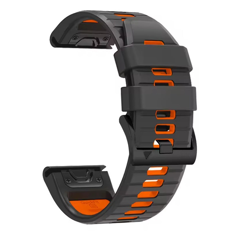Garmin Forerunner 745 Two-Tone Strap in black orange