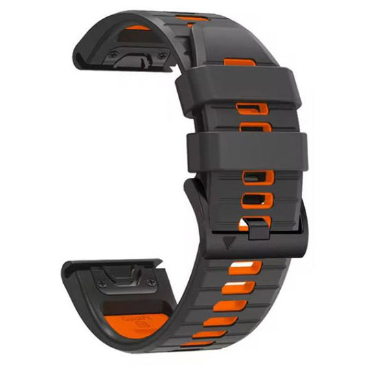 Garmin Fenix 5 Silicone Watch Strap in black orange