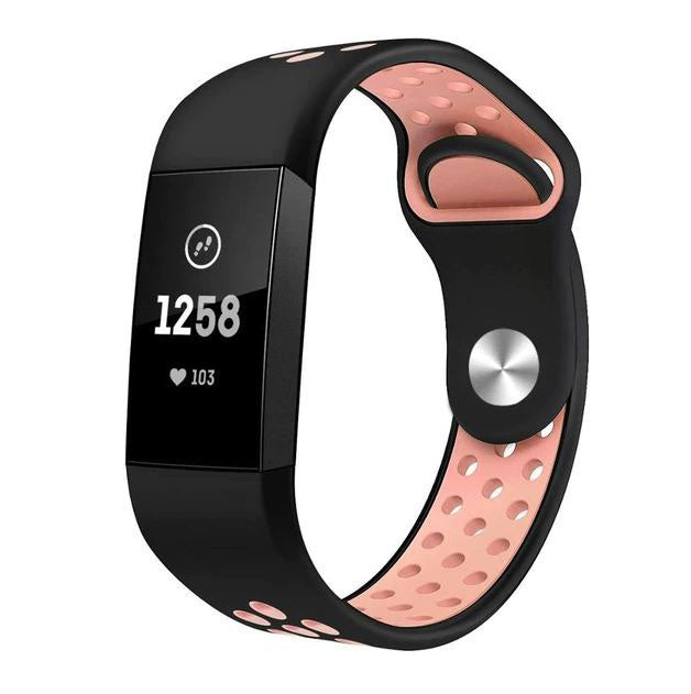 Fitbit Charge 3 Strap Ireland Pin & Tuck Silicone in black pink