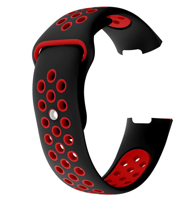 Pin & Tuck Strap Silicone Large Small Charge 3 in black red