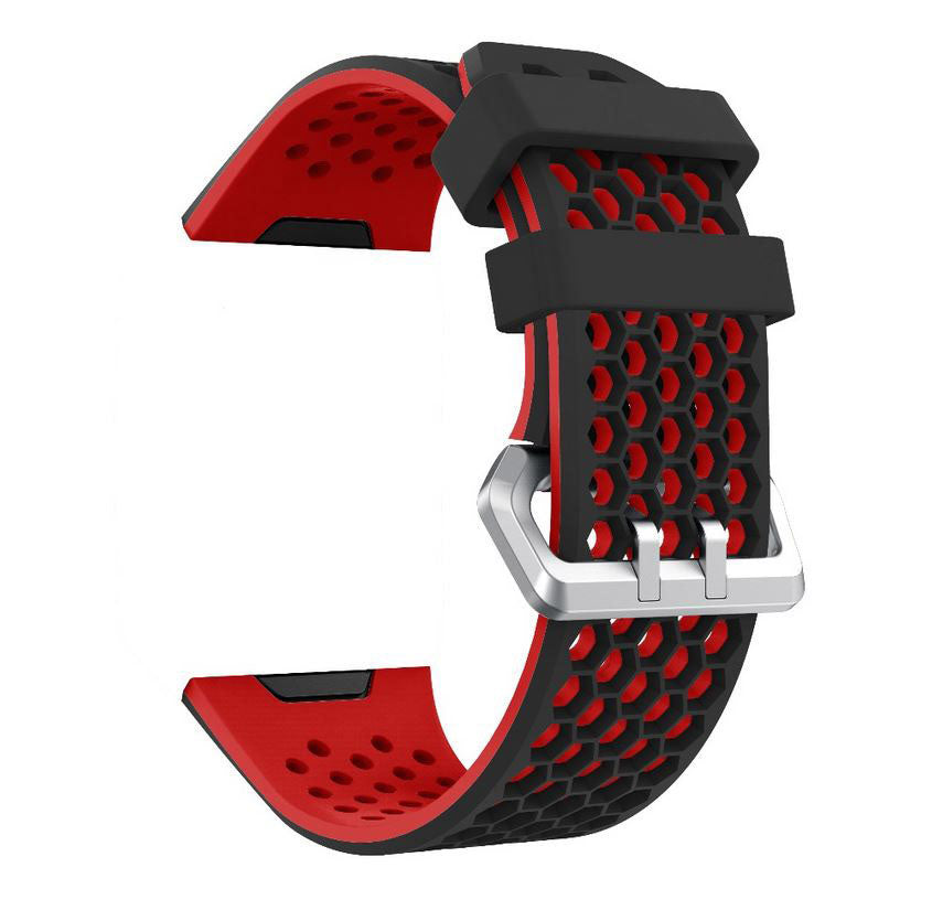 Large Small Strap Ionic Silicone Buckle in black red