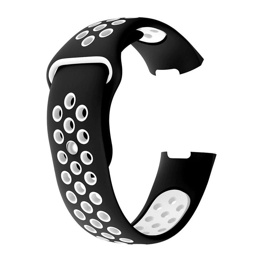 Large Small Strap Charge 3 Silicone Pin & Tuck  in black white