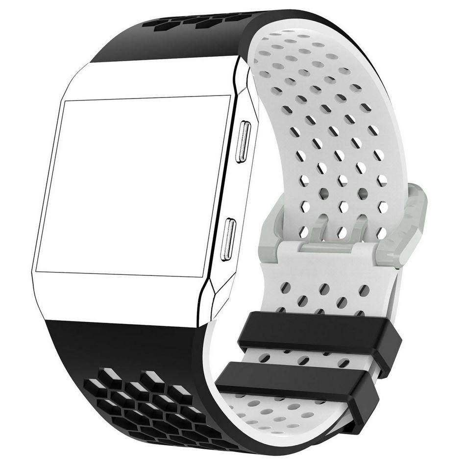 Large Small Strap Silicone Ionic Buckle in black white