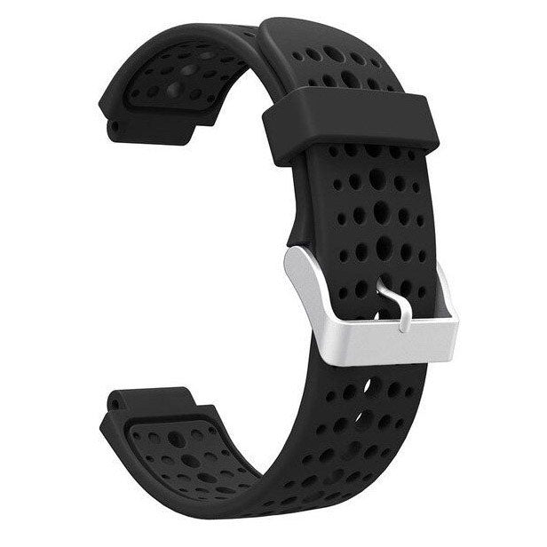 black silicone strap for garmin approach s6 chrome buckle

