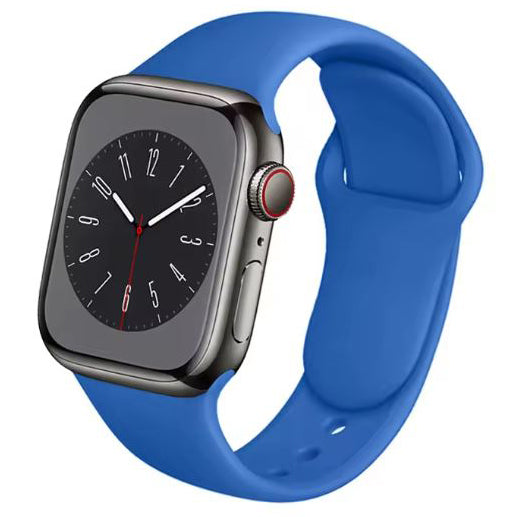 blue soft silicone apple watch se strap
