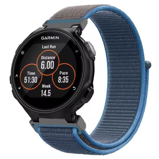 blue side view garmin forerunner 220 nylon strap
