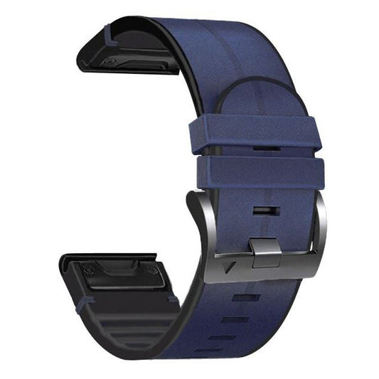 blue garmin quatix 5 strap leather finish
