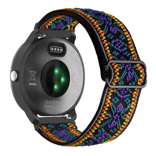 Bohemian Blue garmin vivoactive 6 nylon strap closeup
