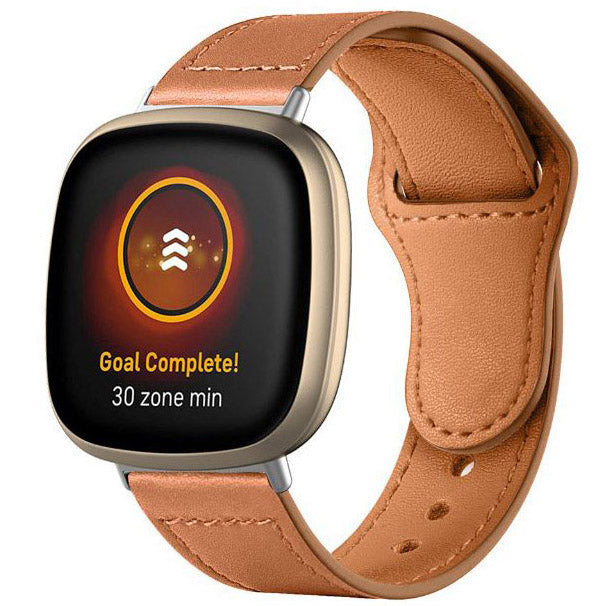 Fitbit Versa 4 Strap Ireland Buckle Leather in brown