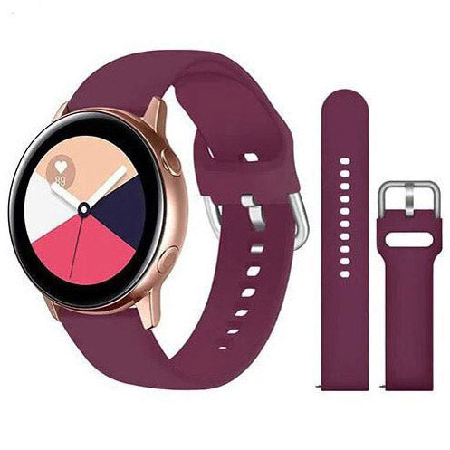 Silicone Strap Plain Galaxy Watch 4 in burgundy