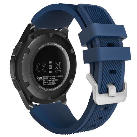 Samsung Galaxy Watch 3 45mm Strap Silicone One Size Buckle in dark blue