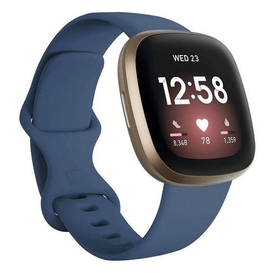 Plain Fitbit Versa 3 Strap in Silicone in dark blue