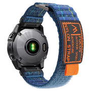Deep Sea Blue garmin fenix 5 plus nylon strap closeup
