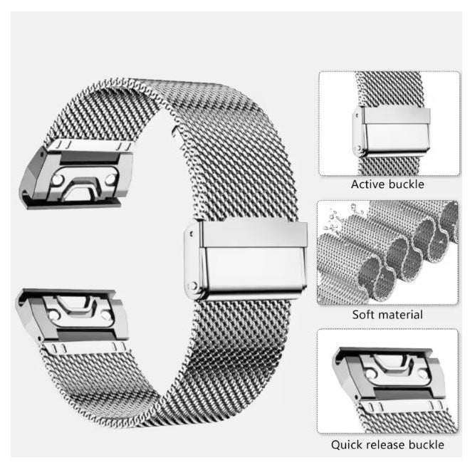 milanese steel strap for garmin instinct 2s
