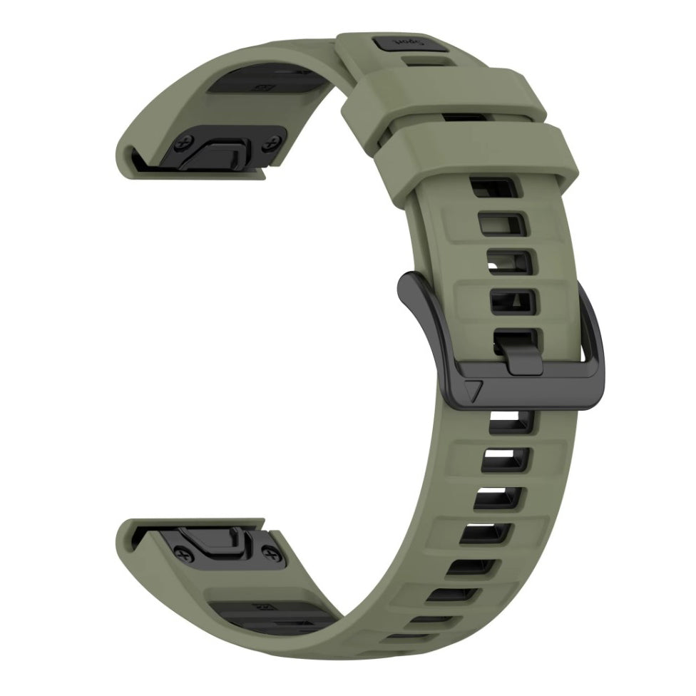 Garmin Fenix 6X Pro Solar Silicone Strap in army green