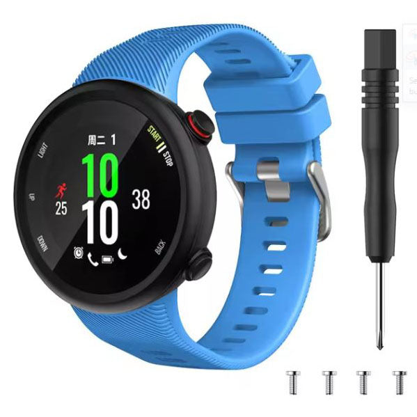 light blue premium silicone garmin 45 plus strap
