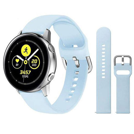 Samsung Galaxy Watch 4 Strap Silicone Large Small Buckle in light blue