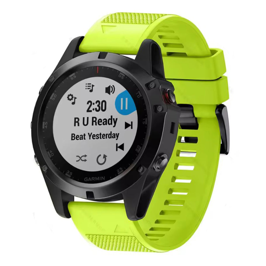 Garmin Quatix 6X Solar Strap Silicone in lime green