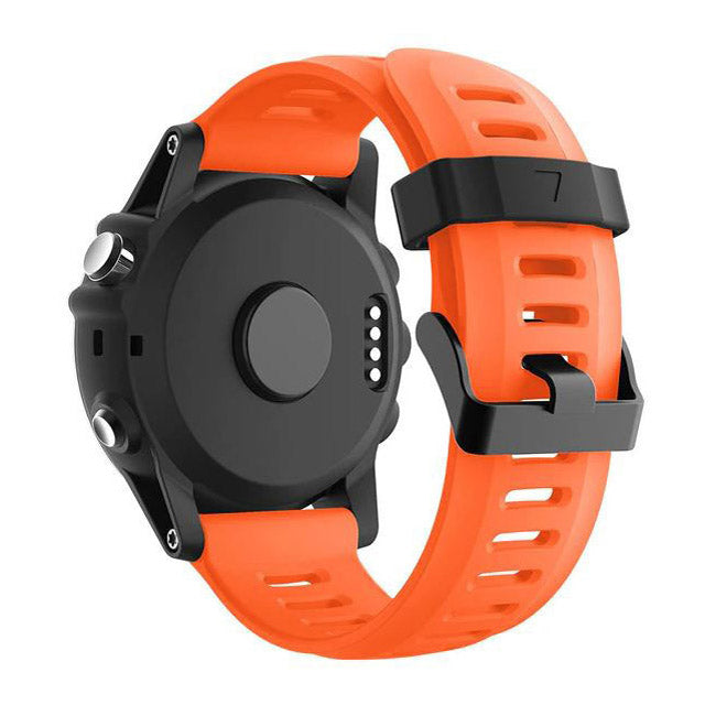 Plain Garmin Fenix 7X Strap in Silicone in orange