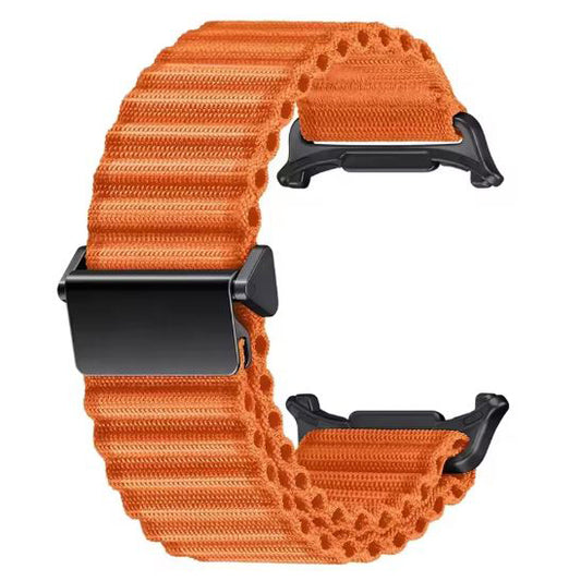 orange soft ribbed samsung galaxy watch ultra strap
