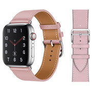pink apple-watch-series-5-leather-strap-closeup
