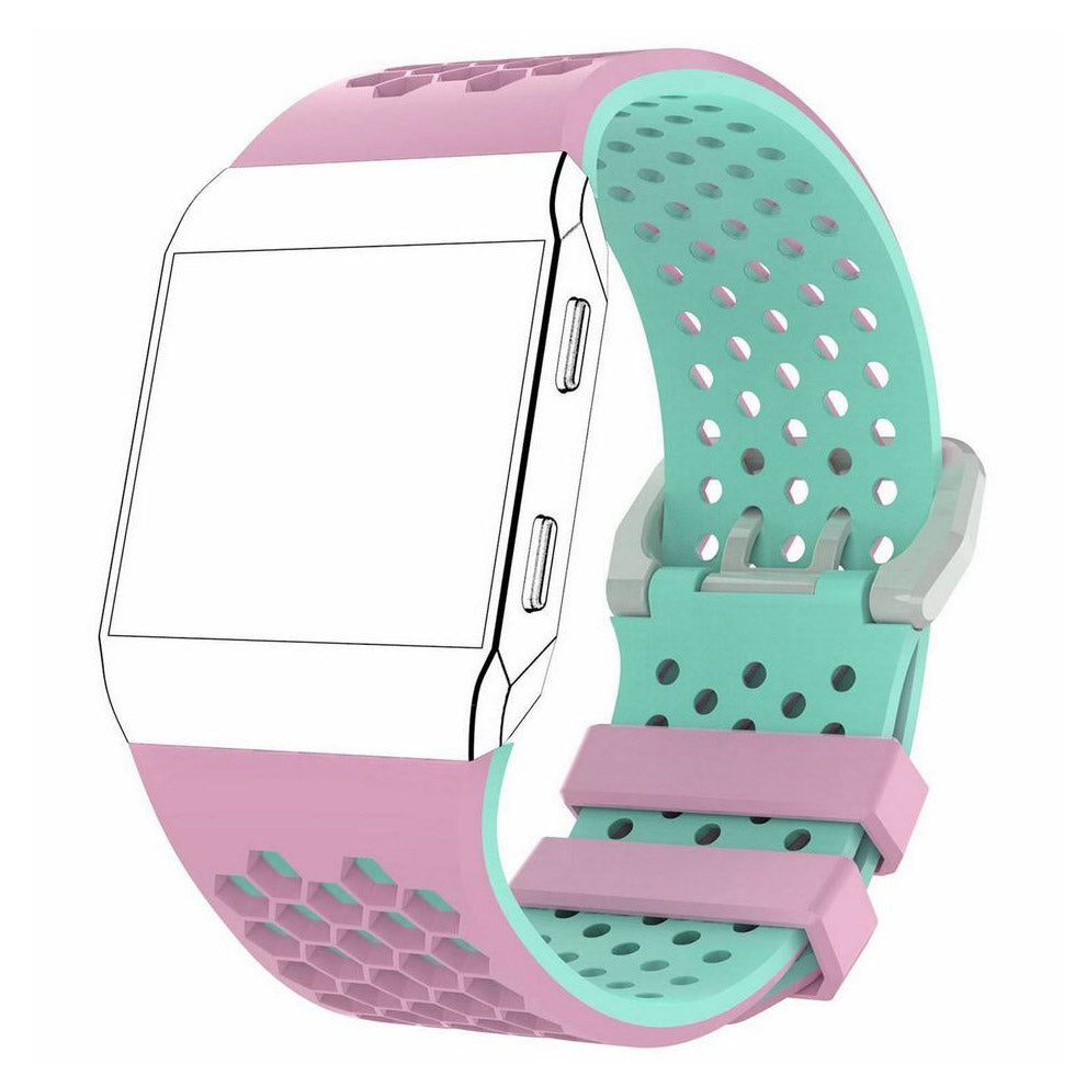 Two Tone Fitbit Ionic Watchband in Silicone in pink teal