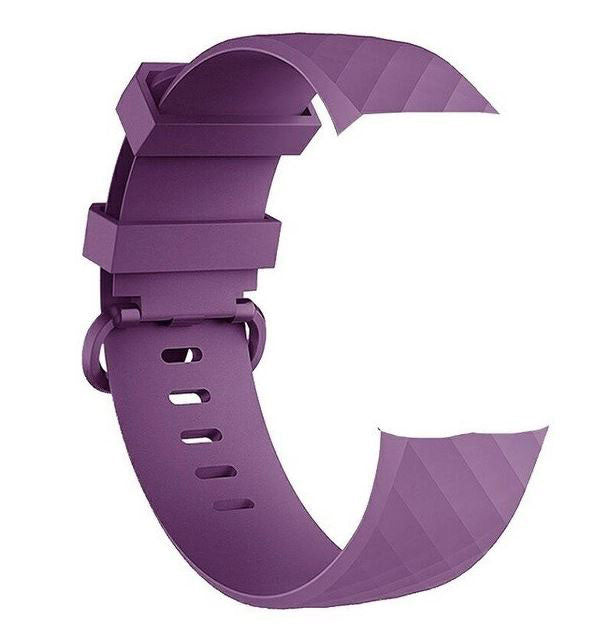 Textured Fitbit Charge 4 Wristband in Silicone in purple