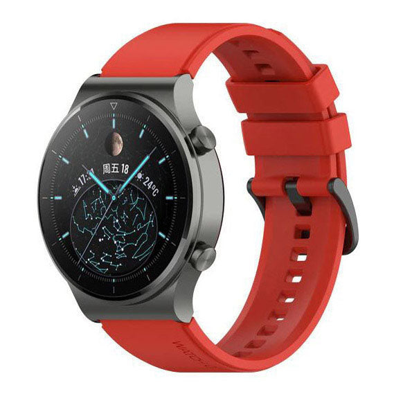 Plain Huawei Watch 2 Classic Watchband in Silicone in red