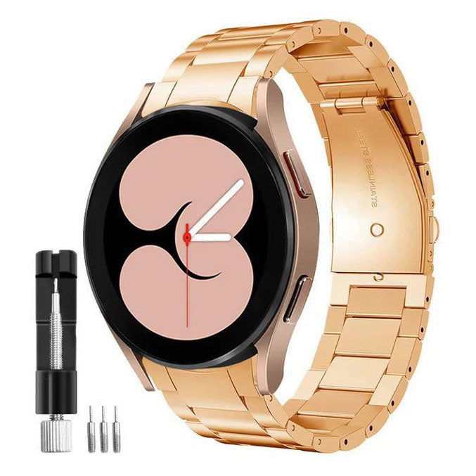 Samsung Galaxy Watch 3 45mm Strap Stainless Steel One Size Clip in rose gold