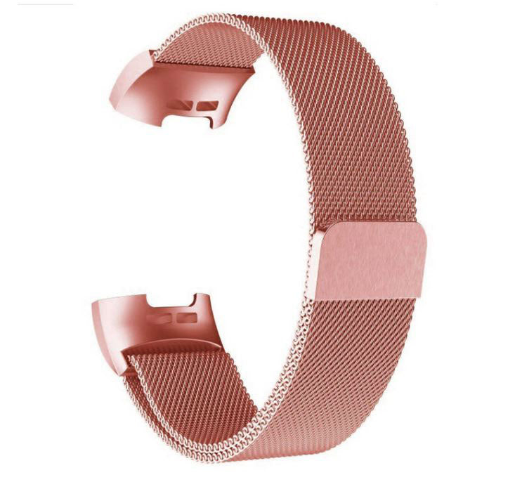 Strap For Fitbit Charge 4 Milanese in rose pink