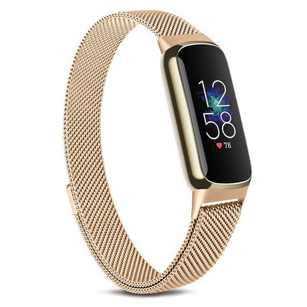rose gold Steel Strap For Fitbit Luxe