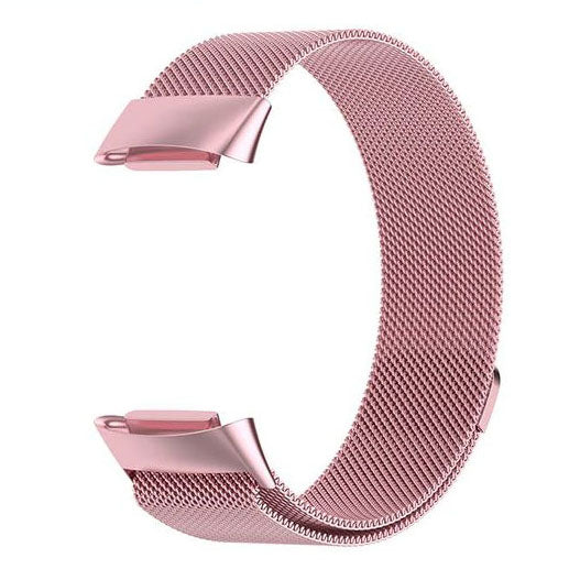 rose pink Fitbit Charge 6 Steel Strap