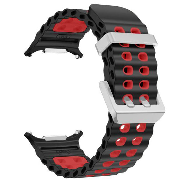 Samsung Galaxy Watch Classic breathable silicone wristband n black red