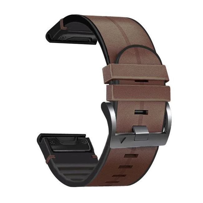 Plain Garmin Approach S62 Strap in Leather Silicone