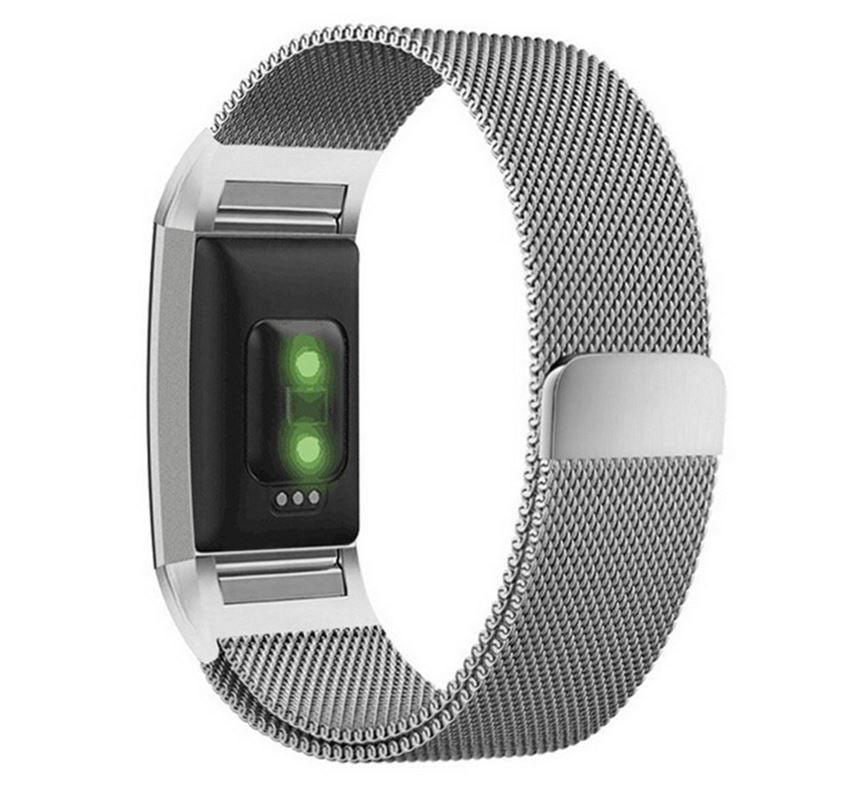 Milanese Fitbit  Charge 2 Wristband in Stainless Steel in silver