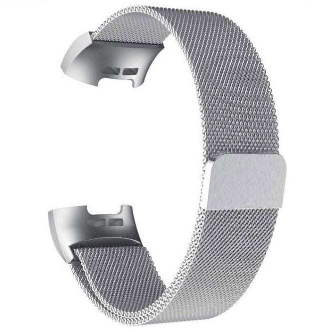 Charge 4 Strap Stainless Steel Magnetic One Size in silver