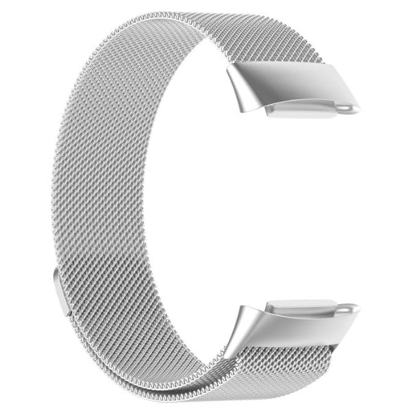 silver premium steel strap for fitbit charge 5

