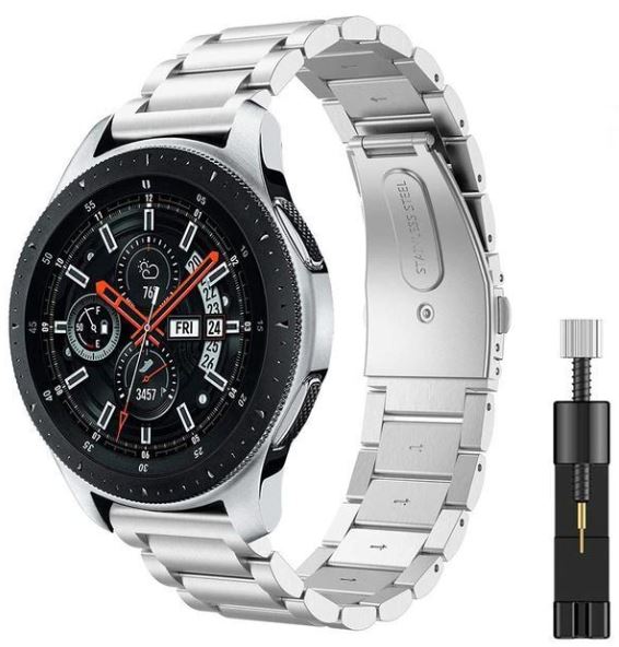 Stainless Steel Strap Plain Garmin Forerunner 645 silver 