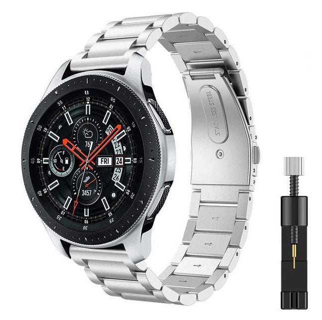 Strap For Samsung Galaxy Watch 3 45mm Stainless Steel in silver