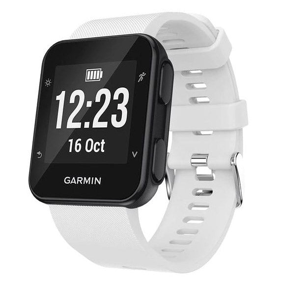 white garmin forerunner 30 strap premium finish
