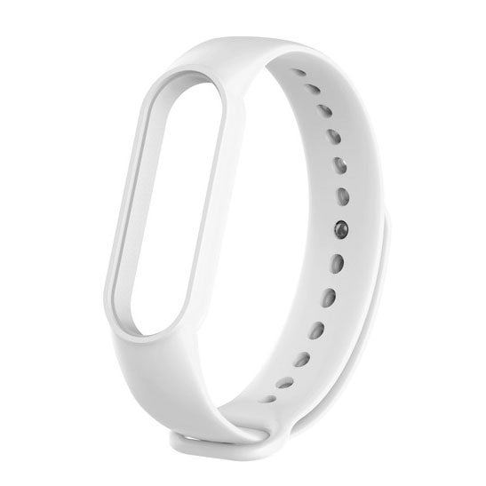 Xiaomi Mi Band 5 Strap Silicone One Size Pin & Tuck in white