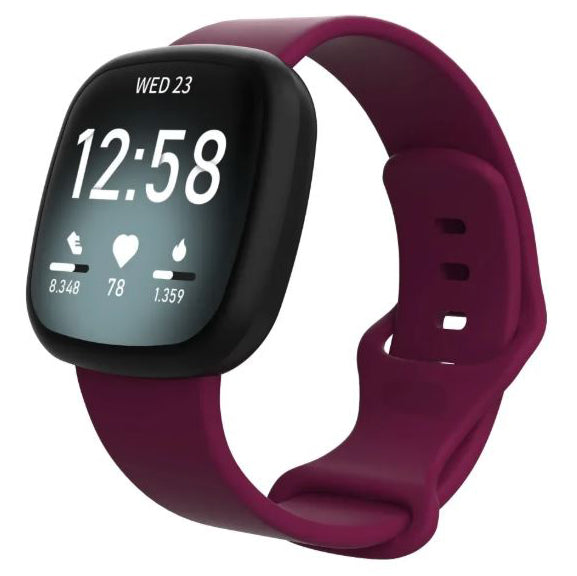 Fitbit Versa 4 Strap Plain Style in wine red