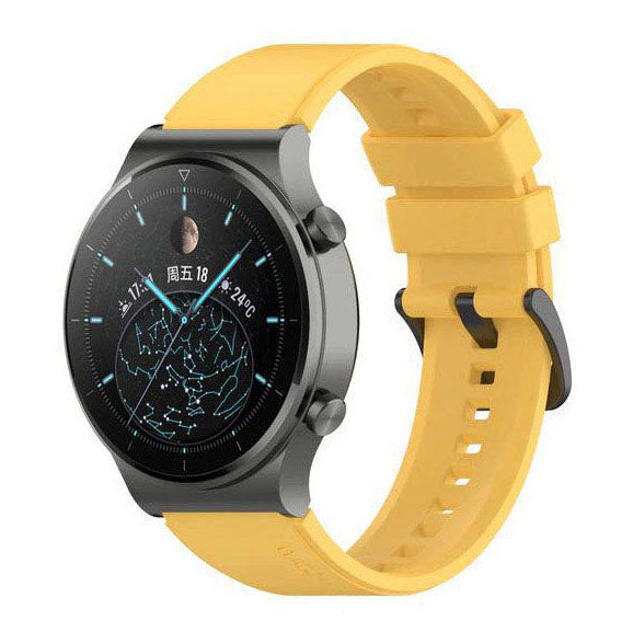 22mm Strap Silicone Buckle One Size in yellow