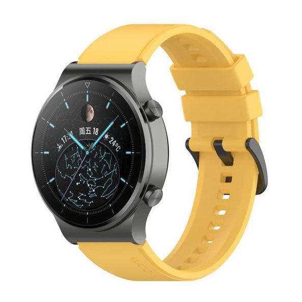 Buckle Strap Silicone One Size Galaxy Watch 3 45mm in yellow