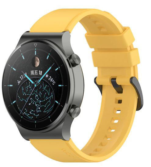 Plain Samsung Galaxy Watch 46mm Wristband in Silicone in yellow