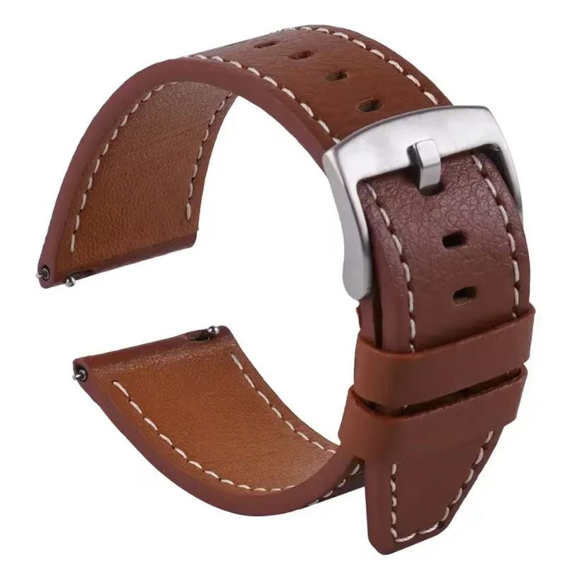 amazfit gtr leather strap classic design in brown

