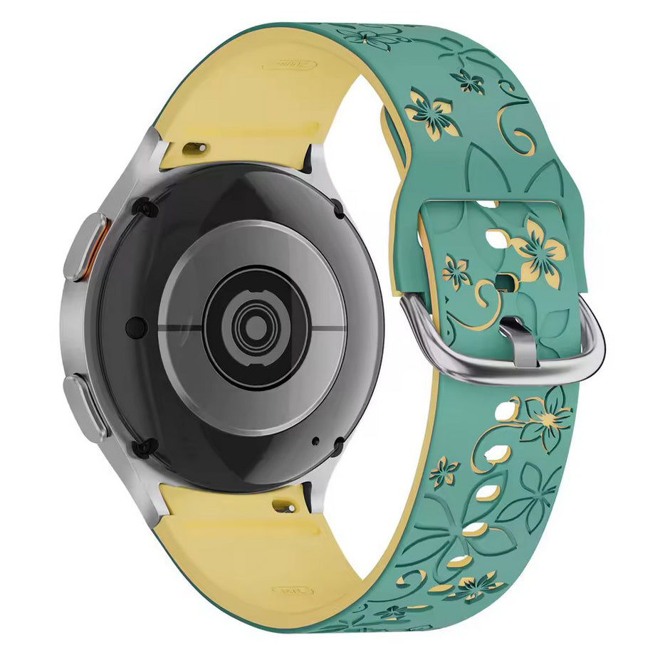 amazfit youth 1 ladies engraved strap band in green yellow

